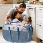 100L Collapsible Laundry Baskets, Tear Proof Pop Up Laundry Hamper with Dual Handles, Large Foldable Laundry Basket, Easy to Carry Laundry Hamper for Home, Laundry Room, Bedroom, Dorm, Travel Blue - Image 2