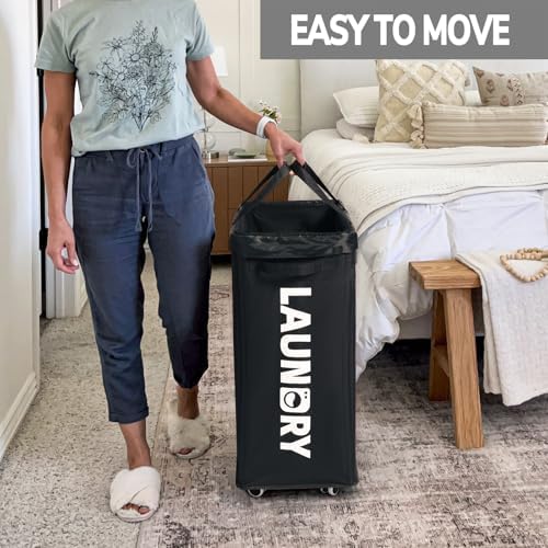 Goodpick 2-Pack Rolling Dirty Clothes Hamper with Wash Bag for Laundry, 75L - Image 5
