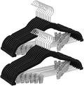SONGMICS 20-Pack Pants Hangers, Velvet Hangers with Adjustable Clips, by Unknown