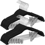 SONGMICS 20-Pack Pants Hangers, Velvet Hangers with Adjustable Clips, by Unknown