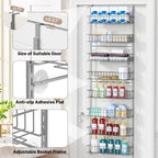 ElegantArray 8-Tier Pantry Door Organizer, Light Gray - Image 5