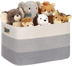 60L Woven Laundry Basket Hamper with Handles, Gradient Grey by SunNewt