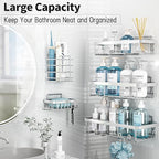 Liuoud 10 Pack Shower Caddy for Inside Shower Silver Bathroom Storage Decor - Image 6