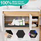 Silicone Under Sink Mat, 28"x22", Waterproof Cabinet Liner, Black - Image 3