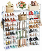 Mavivegue 9 Tiers Shoe Rack Tall Shoe Organizer Shoe Storage 50-55 Pairs Vertical Shoe Shelf Large Shoe Rack Organizer Stackable Shoe Racks for Entryway, Closet, Garage, Bedroom,Cloakroom - White by Mavivegue