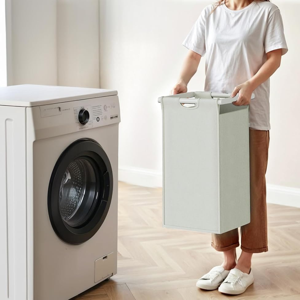 Herture Laundry Hamper with Shelf, Laundry Basket 5 Section, Laundry Sorter with Pull-Out Removable Large 5 Color Bags and Movable Wheels, Metal Frame, 5 x 15.87 Gallons (60L), White PF08XLE - Image 7