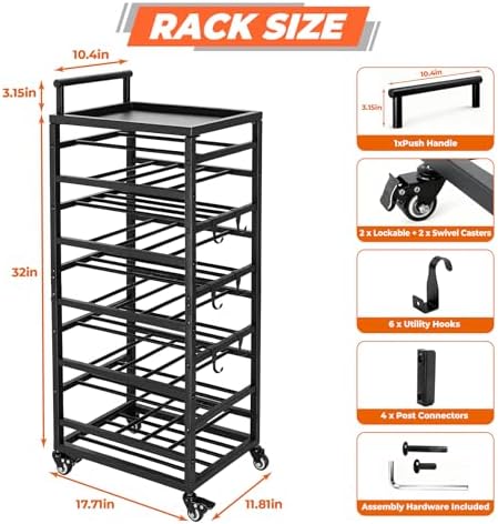 Sidasu Spray Can Organizer,Rolling Cart Garage Spray Paint Storage Rack - Image 3