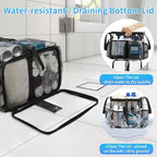 CUBETASTIC Mesh Shower Caddy Portable, Quick Dry Hanging Toiletry Bag for College Dorm Essentials with 4 Pockets/Divider/Plastic Bottom, Travel Tote Bag for Camping, Bathroom, Beach, Swimming, Gym - Image 6