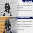 18 Pack Garage Hooks, Anti-Slip Coating, Hooks for Hanging Heavy Duty for Garages, Bicycles, Ladders, Gardening, Tools, Including 3 Organizing Straps - Image 4