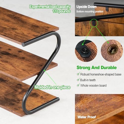 Small Shoe Rack for Entryway Closet, S-Shaped Wooden Shoe Shelf - Image 6