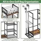 Jsskeeim Golf Bag Organizer for Golf Accessories for Men, Golf Bag Stand with Extra Storage Rack for Clubs, Golf Bag Holder for Golf Storage Fits 1 Bag, Garage, Home or Club Use, Golf Gifts for Dad - Image 2