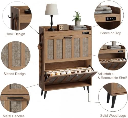 ChooChoo Shoe Storage Cabinet with 2 Flip Drawers and Deodorizer - Image 5