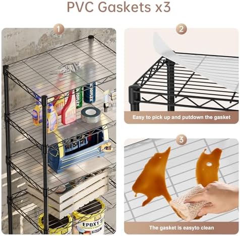 SINGAYE Small Wire 5 Adjustable Shelves Pantry Metal Shelf Floor Organizer - Image 5
