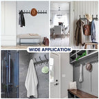 TICONN Wall Mounted Coat Rack, Five Heavy Duty Tri Hooks All Metal Construction for Jacket Coat Hat in Mudroom Entryway (Space Gray, 2-Pack) - Image 6