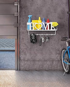 Key Holder Wall Mount - Adhesive Key Holder with 5 Hooks, Key Rack and Mail Organizer, Metal Basket Key Hanger for Entryway, Home, Living Room Decor, 11" L×2.8" W×4.9''H(White) - Image 6