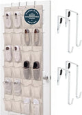 GORILLA GRIP Over the Door Shoe Organizer, 24 Large Pockets, Linen | Breathable Mesh Pocket, Space Saving Hanging Storage Holder, Closet Rack Hanger for Shoes, Pantry and Bathroom Accessories by Unknown