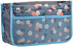 Vercord Purse Organizer Insert for Handbags Bag Organizers Inside Tote Pocketbook Women Nurse Nylon 13 Pockets Blue Flower Small by Vercord