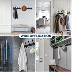 TICONN Wall Mounted Coat Rack, Five Heavy Duty Tri Hooks All Metal Construction for Jacket Coat Hat in Mudroom Entryway (Matte Black, 1-Pack) - Image 6