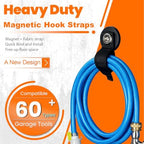 Strong Magnetic Hooks Strap, 2PC Magnetic Garage Storage Hooks, Heavy Duty Magnets Tool Holder for Hanging, Extension Cord Strap for Cable, Rope, Wire, Pick-up, RV, Workshop - Image 6