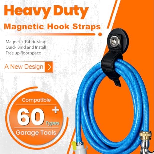Strong Magnetic Hooks Strap, 2PC Magnetic Garage Storage Hooks, Heavy Duty Magnets Tool Holder for Hanging, Extension Cord Strap for Cable, Rope, Wire, Pick-up, RV, Workshop - Image 6