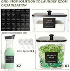 4+2 Pack Laundry Pods Containers & Dryer Sheet Holder & Laundry Detergent Dispenser, Laundry Room Organization and Storage Jars with Lids, Labels and Scoops for Scent Booster, Powder, Pods - Image 3