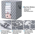 Storage Bags 8 Pack 100L Clothes Organization and Storage Containers | Large Blanket for Comforters,Bedding, Foldable Organizer with Reinforced Handle, Clear Window, Sturdy Zippers, Light Grey - Image 4