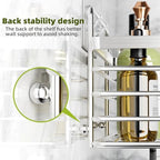 Yougai Shower Caddy, Shower Organizer with Soap Holder and Hooks, Rustproof Shower Shelves, No Drilling Bathroom Organizers and Storage, Wall-Mounted Kitchen & Home Decor (Silver) - Image 4