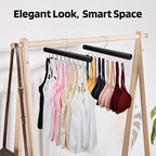 NECAMOCU 2 Pack Bra Hanger for Closet Organizer, Premium Tank Top Hangers | Black Wooden Bra Holder with 36 Foldable Hooks, 360° Rotating Design, Space Saving Storage for Tank Tops, Bras, Belts - Image 4