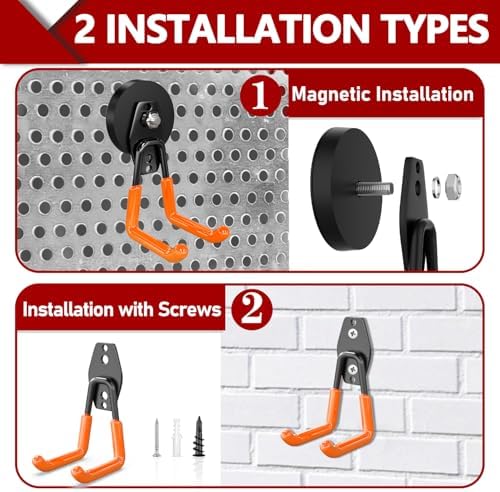 3-H Heavy Duty Magnetic Hooks, Large Magnet Hooks,2 Pack Orange - Image 3