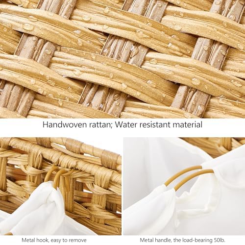 Laundry Hamper with 4 Removable Liner Bags, 176L Laundry Sorter with Lid - Image 6