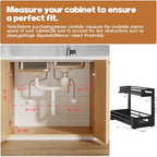 2-Pack 17"Deep Under Sink Organizer And Storage, 2-Tier L-Shaped Pull Out Cabinet Organizer with Upgraded Slide Rails, Height Adjustable Drawers for Kitchen&Bathroom, Extra-Large Storage Shelves–Black - Image 2