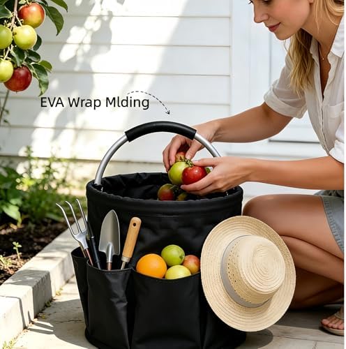 Cleaning Caddy with Handle, 17L, 6 Pockets, Black - Image 6