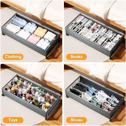 Under Bed Storage with Wheels，1 Pack Under Bed Storage Containers,Underbed Shoe Storage Bedroom - Image 7