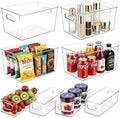 Set of 8 Pantry Organizers and Storage, Clear Plastic Bins(4L+4S) by JOYMEEZO