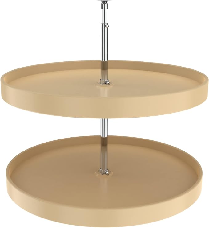 REV-A-SHELF Polymer Full-Circle 2-Shelf Lazy Susan w/Dependent Hardware for Corner Base Cabinets by Rev-A-Shelf