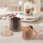 2 Pack Qtip Holder Apothecary Jars with Lid, Small and Large Amber - Image 7