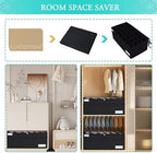 Luvhomee Shoe Storage Organizer, Fits 24 Pairs, Large Shoe Organizer Box for Closet, Clear Foldable Shoes Containers w/Bottom Support, Space Saving Shoe Cubby Storage Boxes w/Reinforced Handles, Black - Image 7