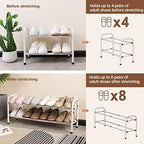 Gonfoam Expandable 2-Tier Shoe Rack for Closet and Entryway, White - Image 6