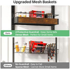 SNTD 8 Tiers Wooden Over Door Organizer, 17" W x 6" D x 69" H, Rustic Brown - Image 5