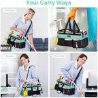 JKAOO Large Wearable Cleaning Caddy Bag with Handles, Blue Green - Image 6