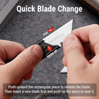 WORKPRO Folding Utility Knife, Quick Change Box Cutter, G10 Handle, Blue - Image 5