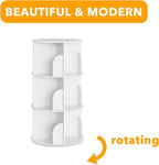 SpaceAid 3 Tier Rotating Bookshelf Tower, Spinning Bookcase Lazy Susan, Revolving 360 Book Shelf Storage Round Carousel, Vertical Rotate Turning Spiral Corner Organizer, White - Image 7