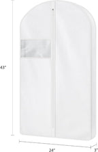 43 Inch Cotton Garment Bag for Hanging Clothes, 3 Pack Suit Bag - Image 2
