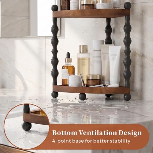 Retro 2-Tier Corner Bathroom Counter Organizer, Vanity Sink Shelf - Image 7