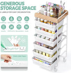 SYKIARIOL 6 Drawer Rolling Cart for Craft Storage,Utility Drawer Cart,White - Image 5