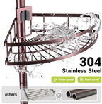 Standing Corner Shower Caddy - Rustproof Bathroom Shower Stand Shelf - Image 2
