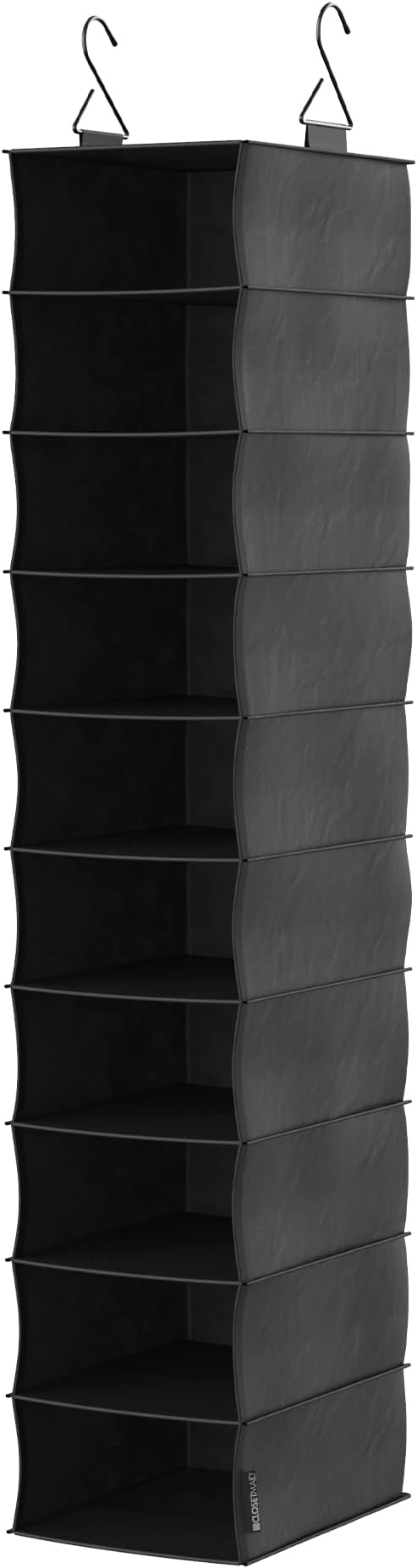 ClosetMaid 10-Shelf Fabric Hanging Shoe Storage Organizer for Closet, Charcoal Black - Image 2