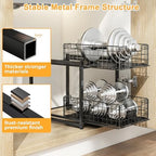 Under Sink Organizer, 2-Tier Pull Out Cabinet Organizer, Kitchen Bathroom Organizer and Storage, Spice Rack for Kitchen, Multi-use Sliding Drawers Shelves, Pack of 2 - Image 5