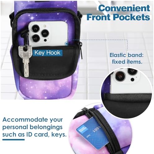 Nuovoware Water Bottle Carrier Bag, 25oz/32oz, StarrySky Purple - Image 2