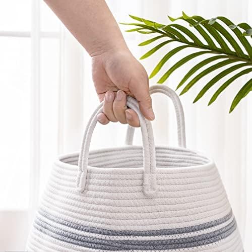 Extra Large Laundry Hamper Basket 105L Woven Blanket Basket, Grey - Image 2
